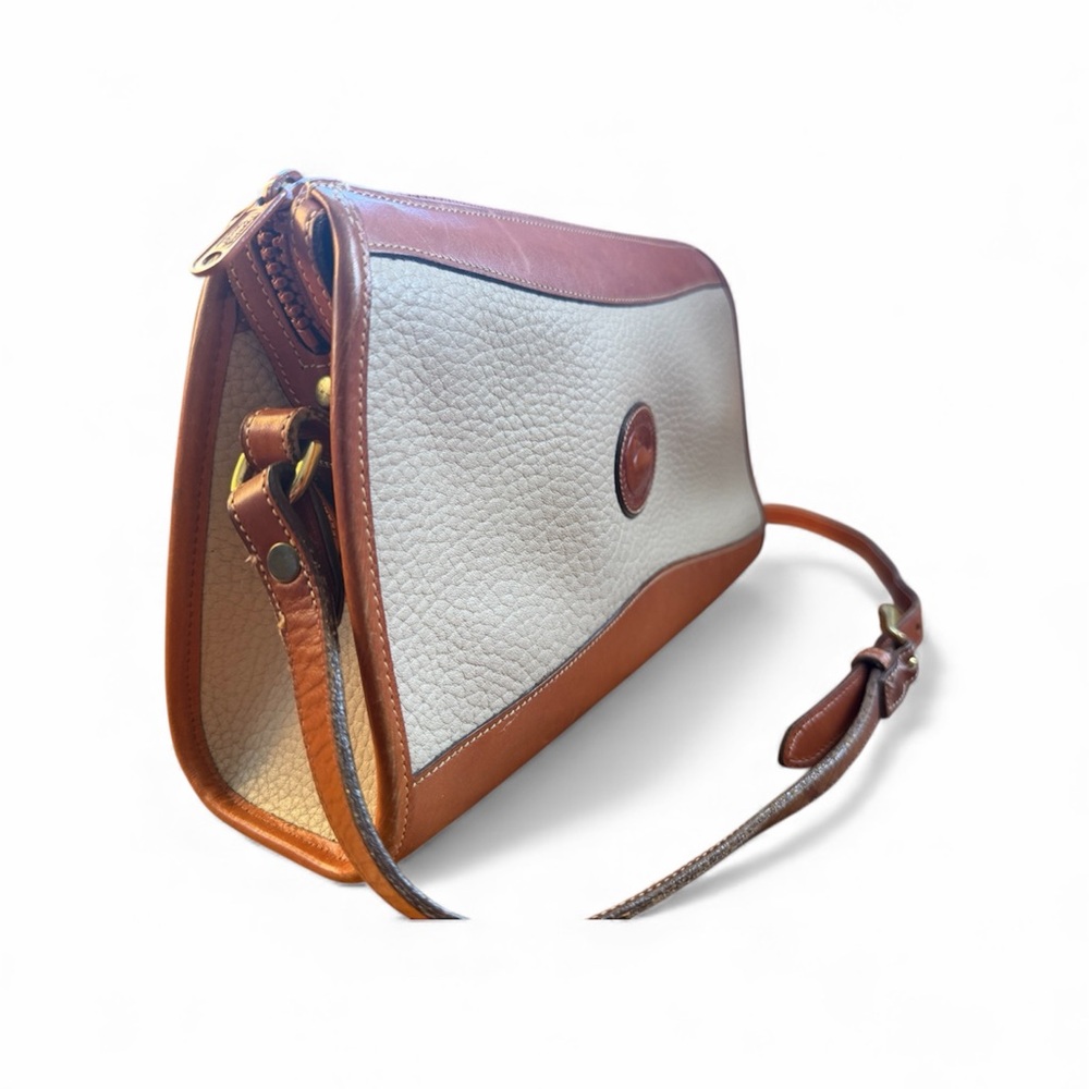 Dooney & Bourke White and Tan Leather Bag - Picture 6 of 6
